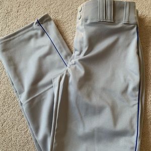 Under Armour grey with blue piped baseball pants adult small NWT